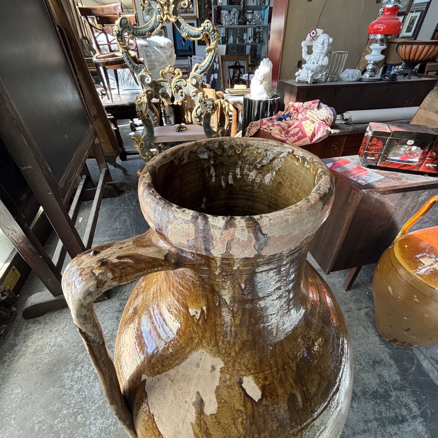 Antico grande vaso da giardino orcio Capasone Pugliese XIX sec . H cm 130 - immagine 7