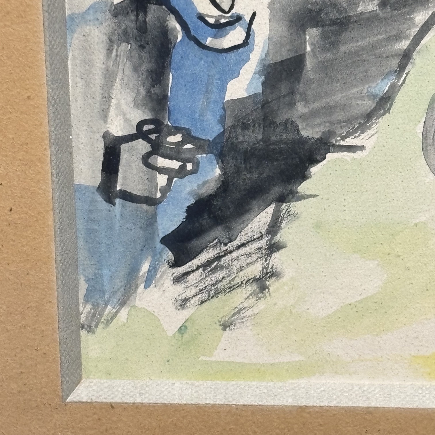Mino Maccari . Acquerello su Carta Mis 21 x 18,50 . “ Lo scherzo “Uomo con Donna - immagine 6