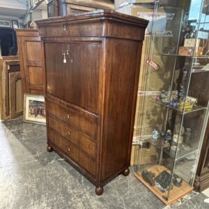 Alternative view of Antico splendido secretaire ribalta 1830 Carlo X Emilia noce e ciliegio. Restaurato. Mis H148 L 104 prof 48