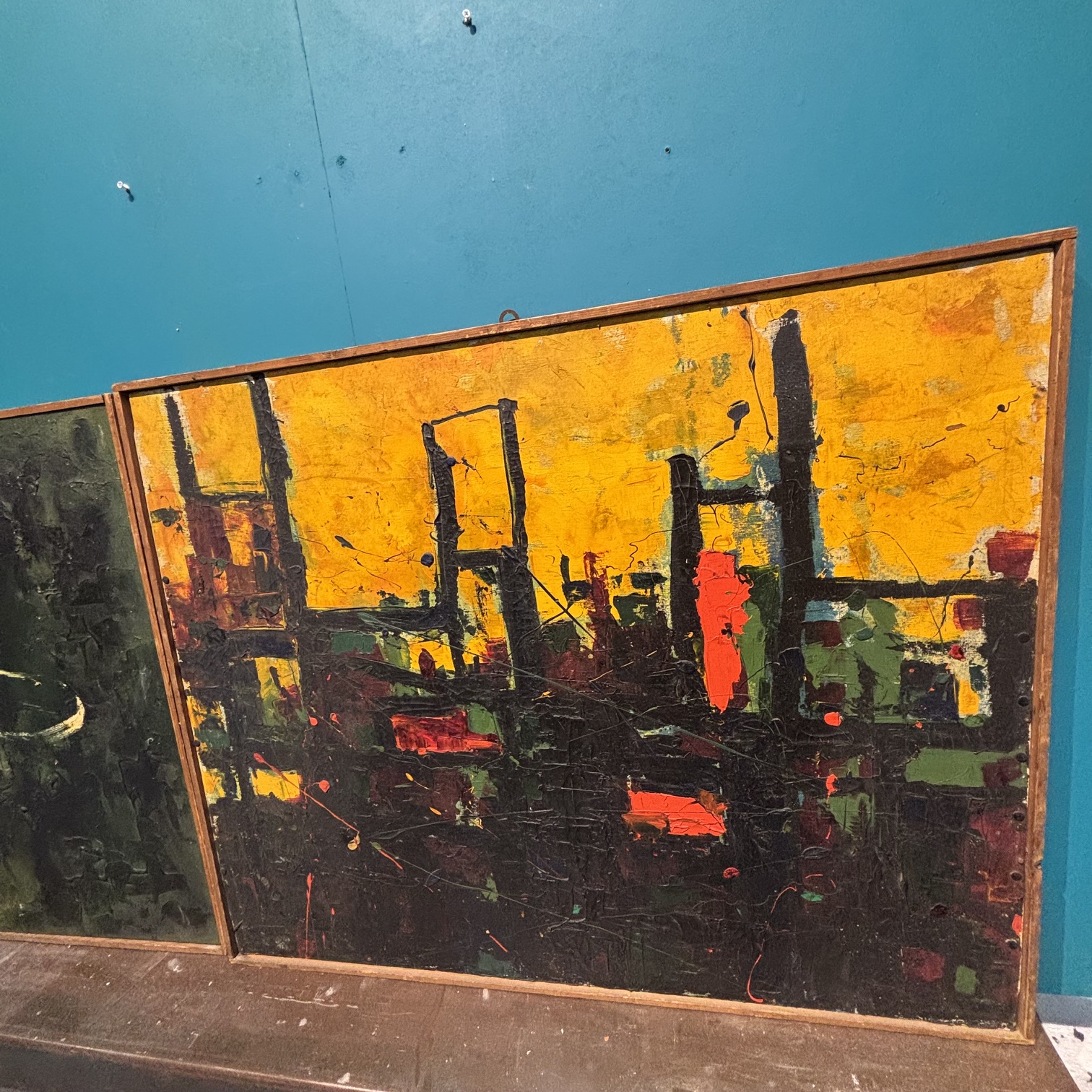 Coppia di dipinti olio su tela opera di Gaetano Alibrandi 1961. Arte moderna e contemporanea Mis 104 x 82 - immagine 6