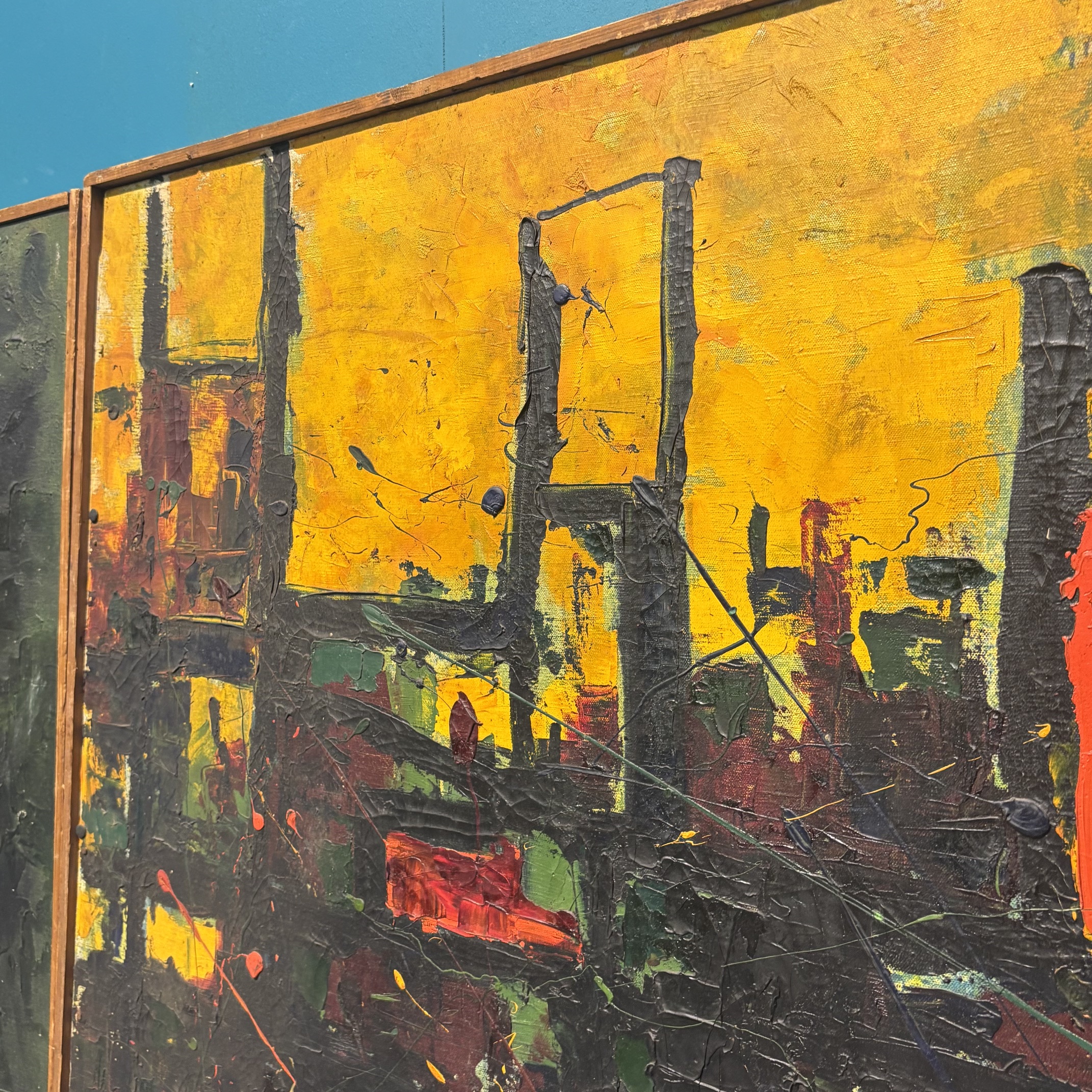 Coppia di dipinti olio su tela opera di Gaetano Alibrandi 1961. Arte moderna e contemporanea Mis 104 x 82 - immagine 9