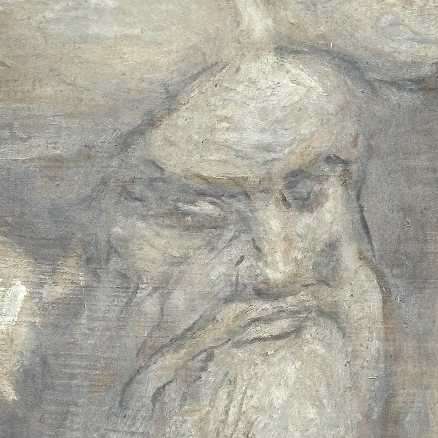 Antico Dipinto su tavola Mose’ che spezza le tavoli della Legge “ XIX sec Da Parmigianino Mis x 164 x 62 - immagine 4