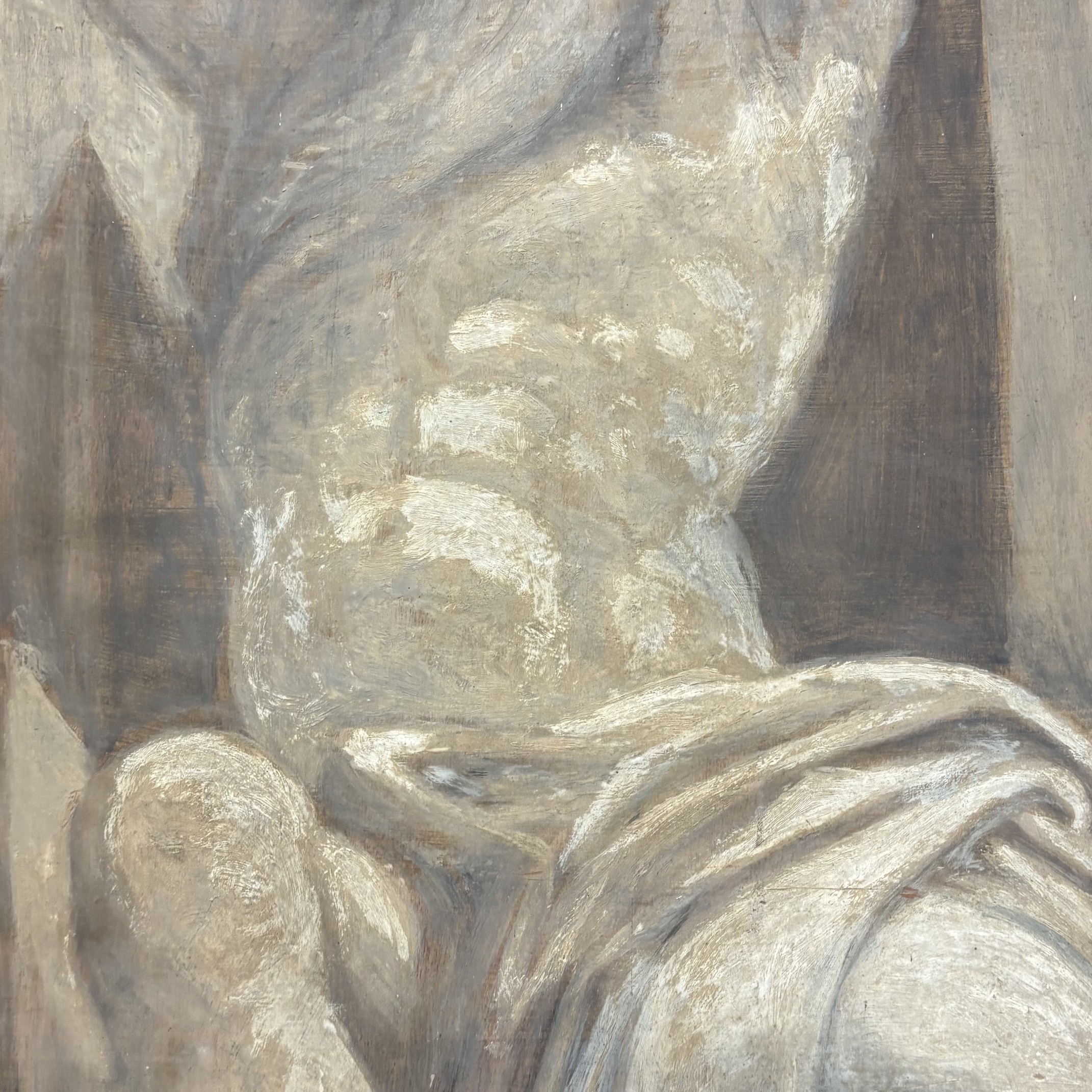 Antico Dipinto su tavola Mose’ che spezza le tavoli della Legge “ XIX sec Da Parmigianino Mis x 164 x 62 - immagine 7