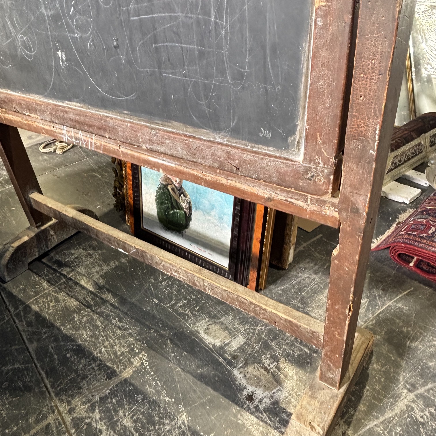 Antica rara lavagna disegno scuola 1920. MIs H175 cm L 144 - immagine 5