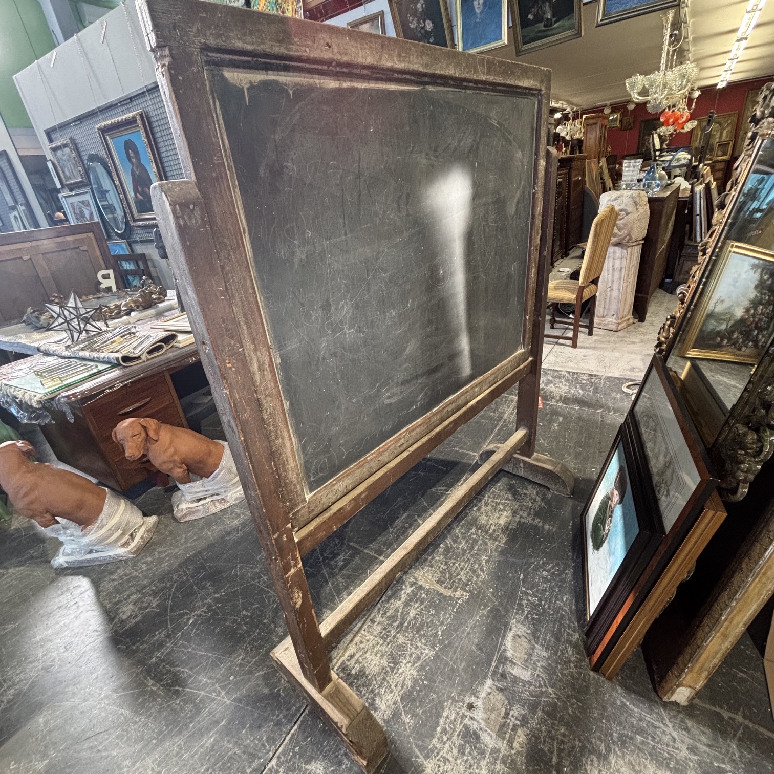 Antica rara lavagna disegno scuola 1920. MIs H175 cm L 144 - immagine 7