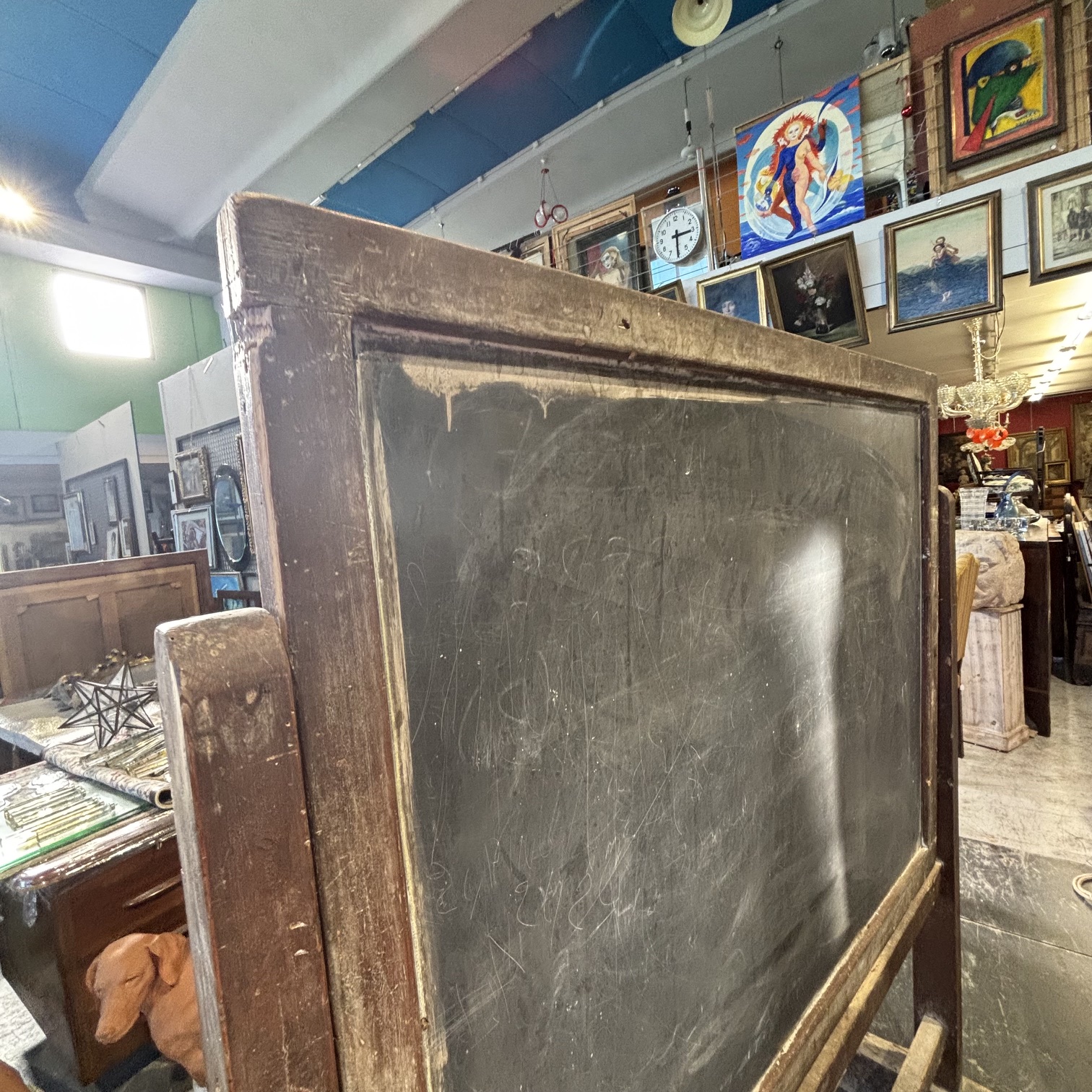 Antica rara lavagna disegno scuola 1920. MIs H175 cm L 144 - immagine 8