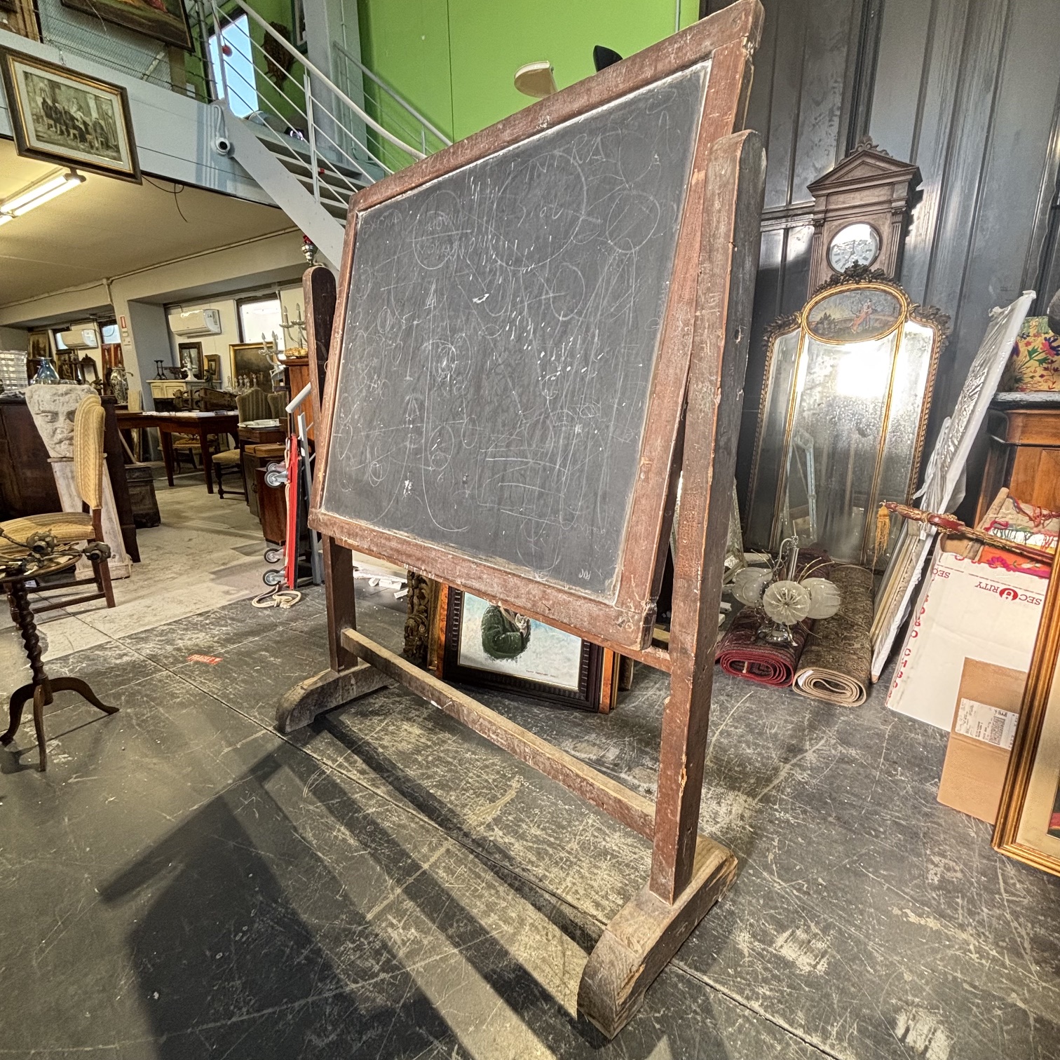 Antica rara lavagna disegno scuola 1920. MIs H175 cm L 144 - immagine 9