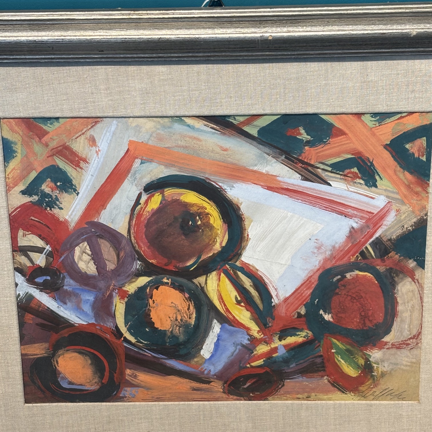 Luigi Spazzapan olio e tempera su cartone 1935 Natura morta. Mis 67,50 x55 - immagine 3