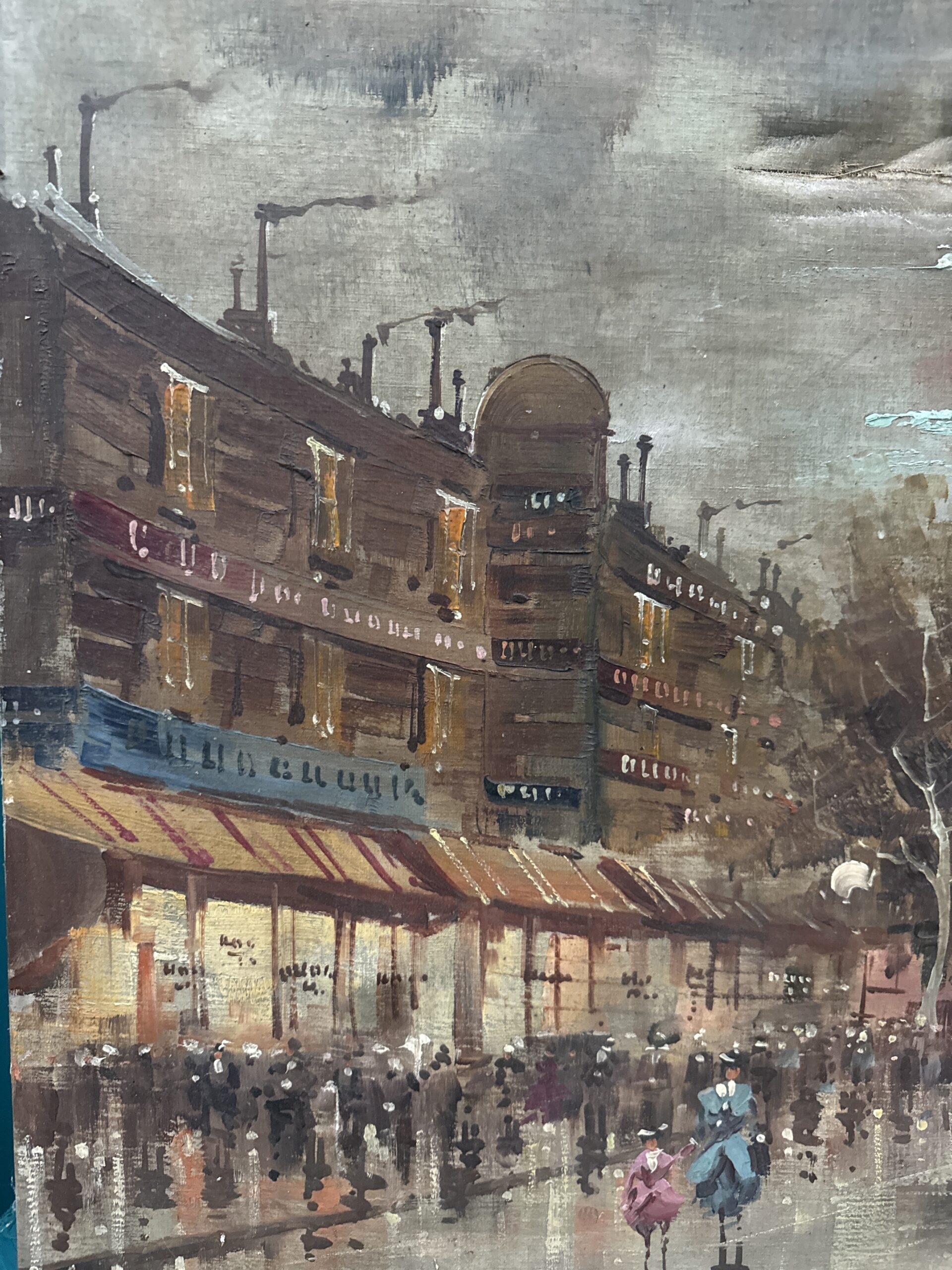 Antonio DeVity olio su tela 60x120cm, Boulevard di Parigi 1950. Post impressionista! - immagine 4
