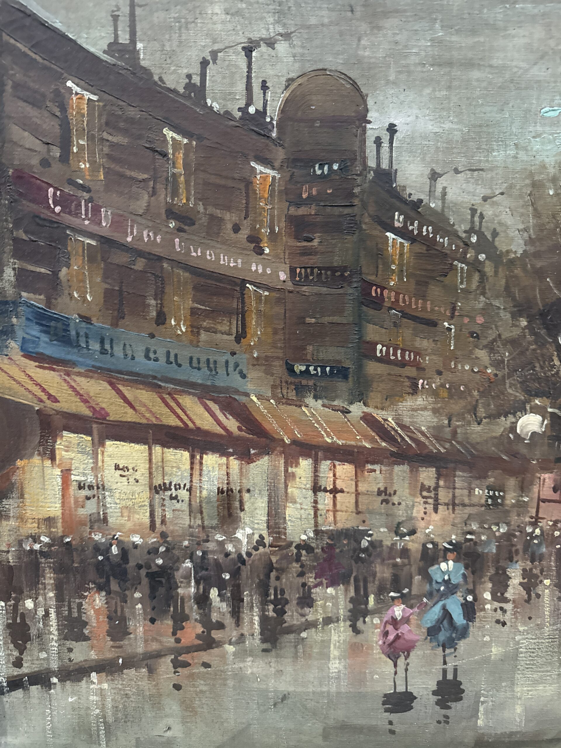 Antonio DeVity olio su tela 60x120cm, Boulevard di Parigi 1950. Post impressionista! - immagine 5