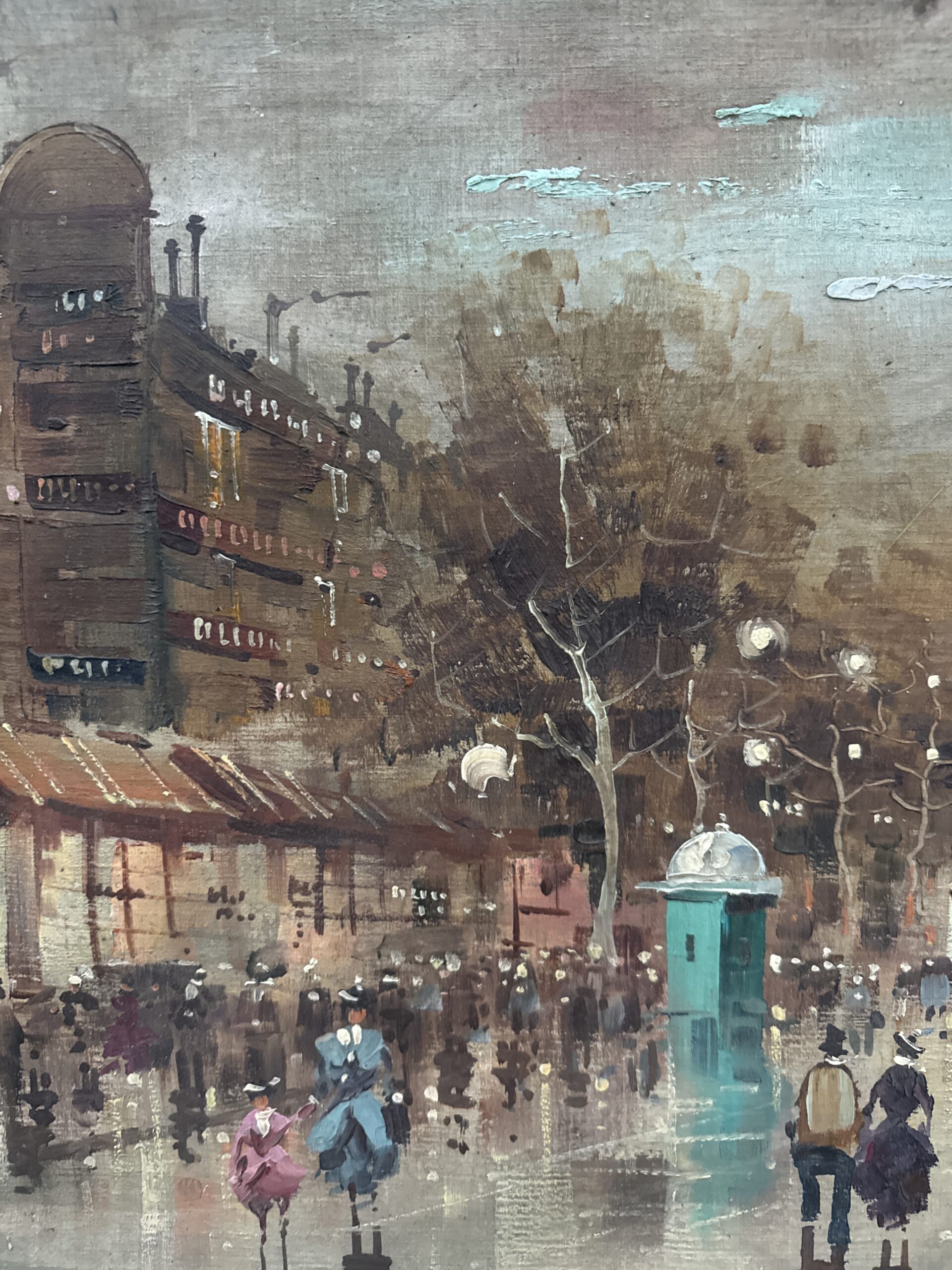 Antonio DeVity olio su tela 60x120cm, Boulevard di Parigi 1950. Post impressionista! - immagine 6