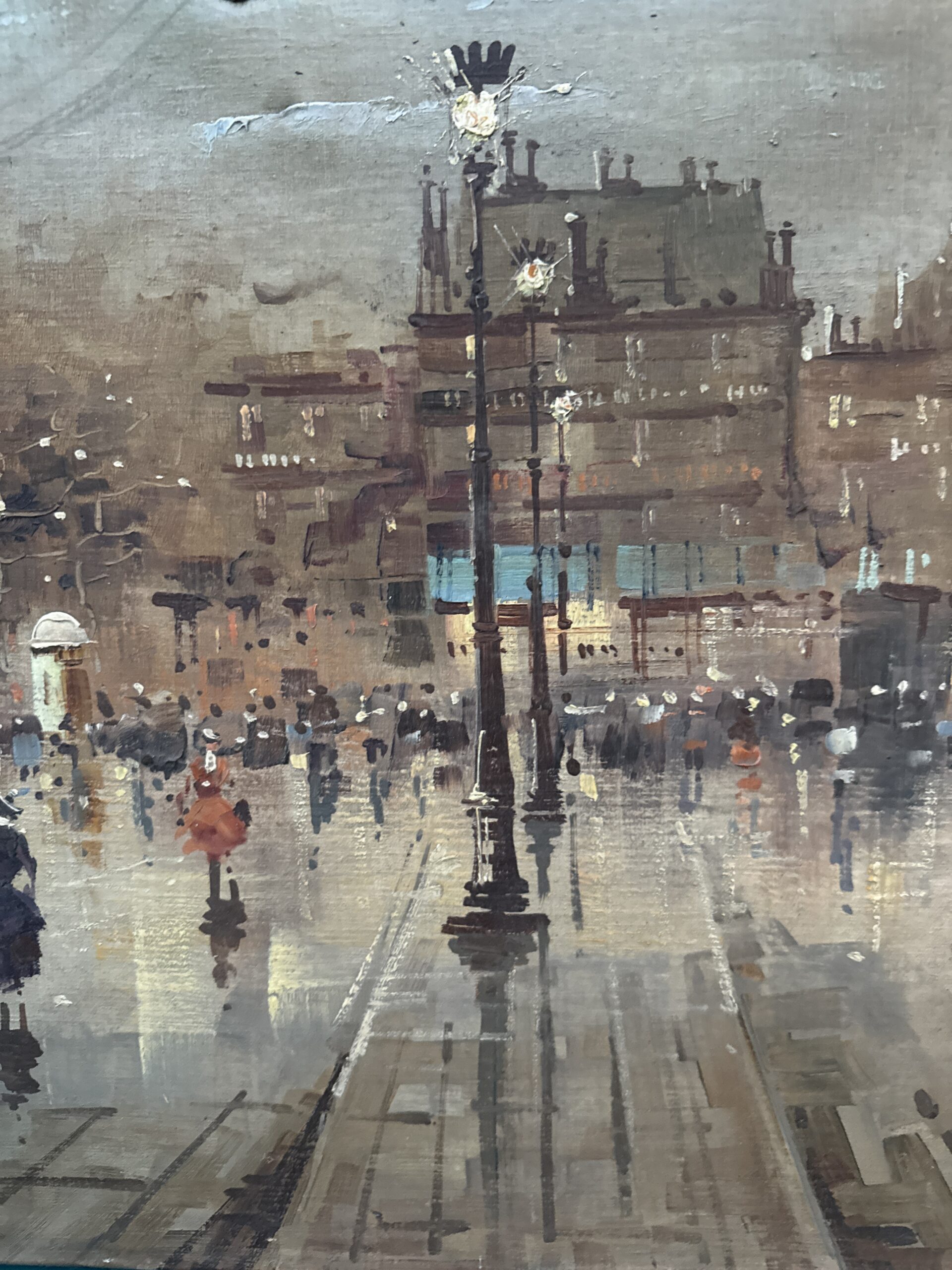 Antonio DeVity olio su tela 60x120cm, Boulevard di Parigi 1950. Post impressionista! - immagine 9