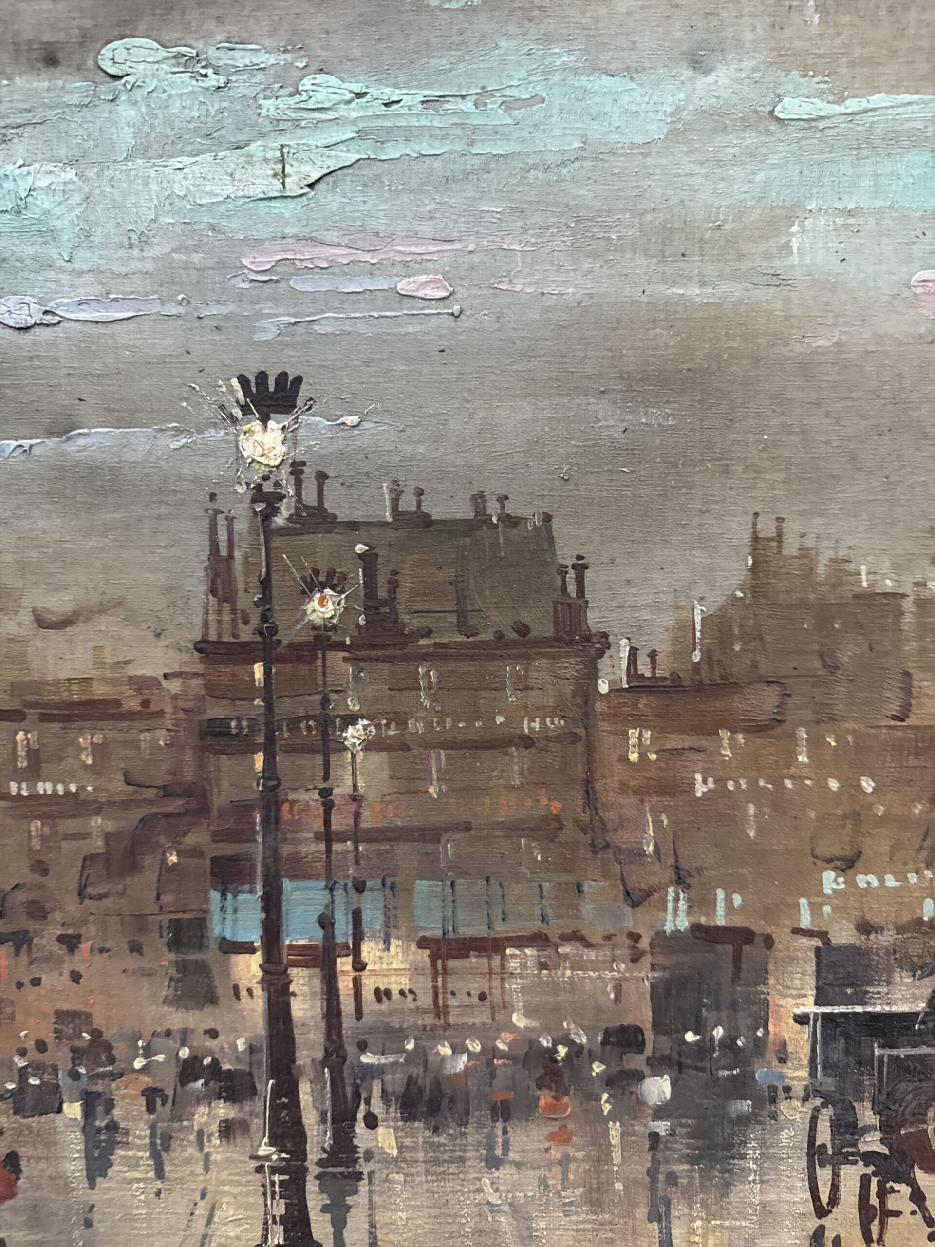 Antonio DeVity olio su tela 60x120cm, Boulevard di Parigi 1950. Post impressionista! - immagine 10