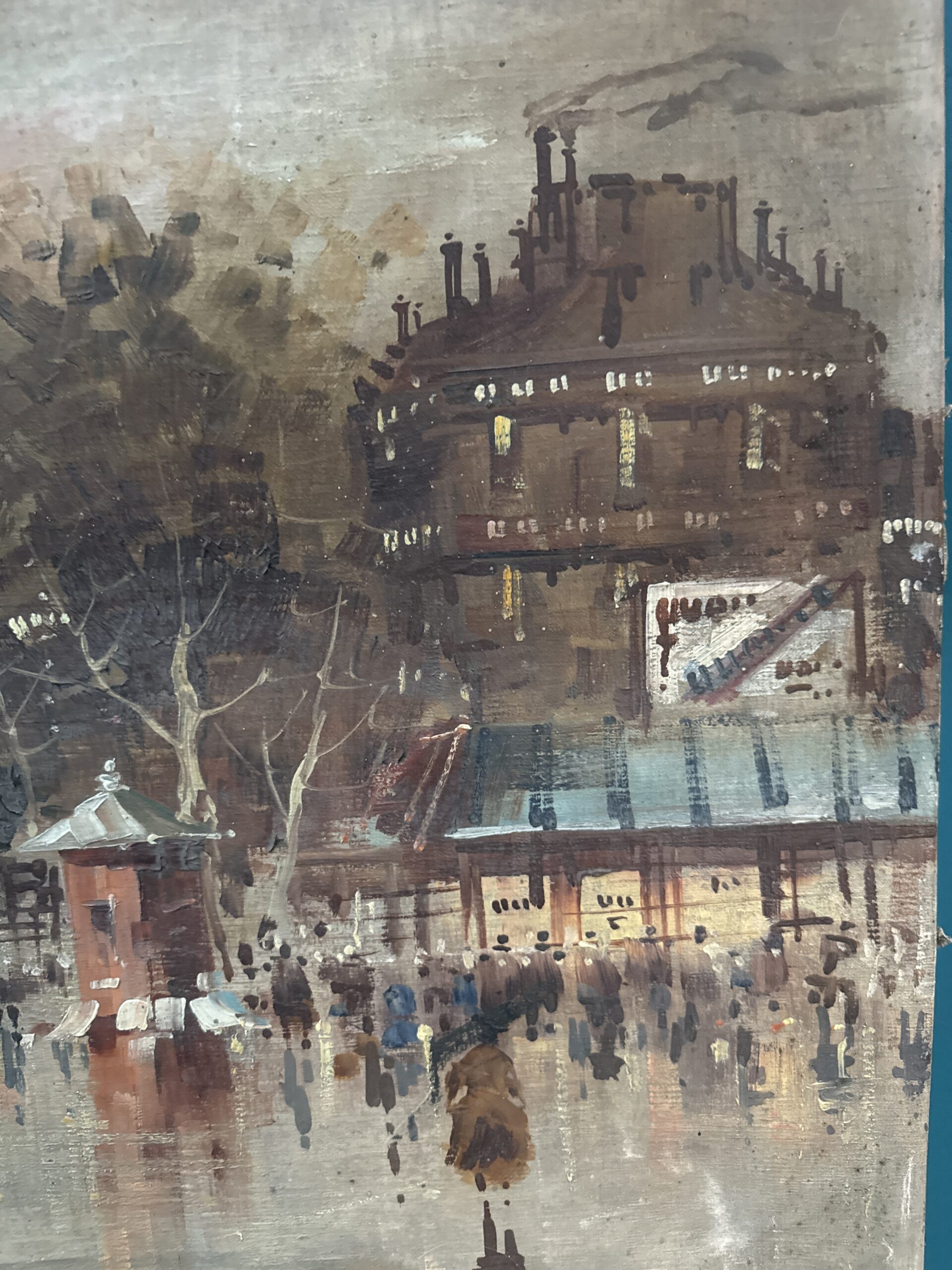 Antonio DeVity olio su tela 60x120cm, Boulevard di Parigi 1950. Post impressionista! - immagine 11