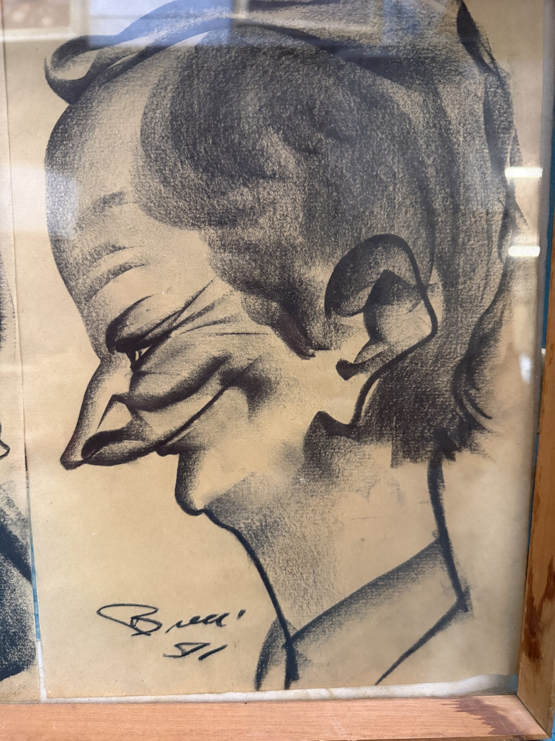 Antichi disegni uomo e donna di caricature firmati 1911, 45x33cm - immagine 6