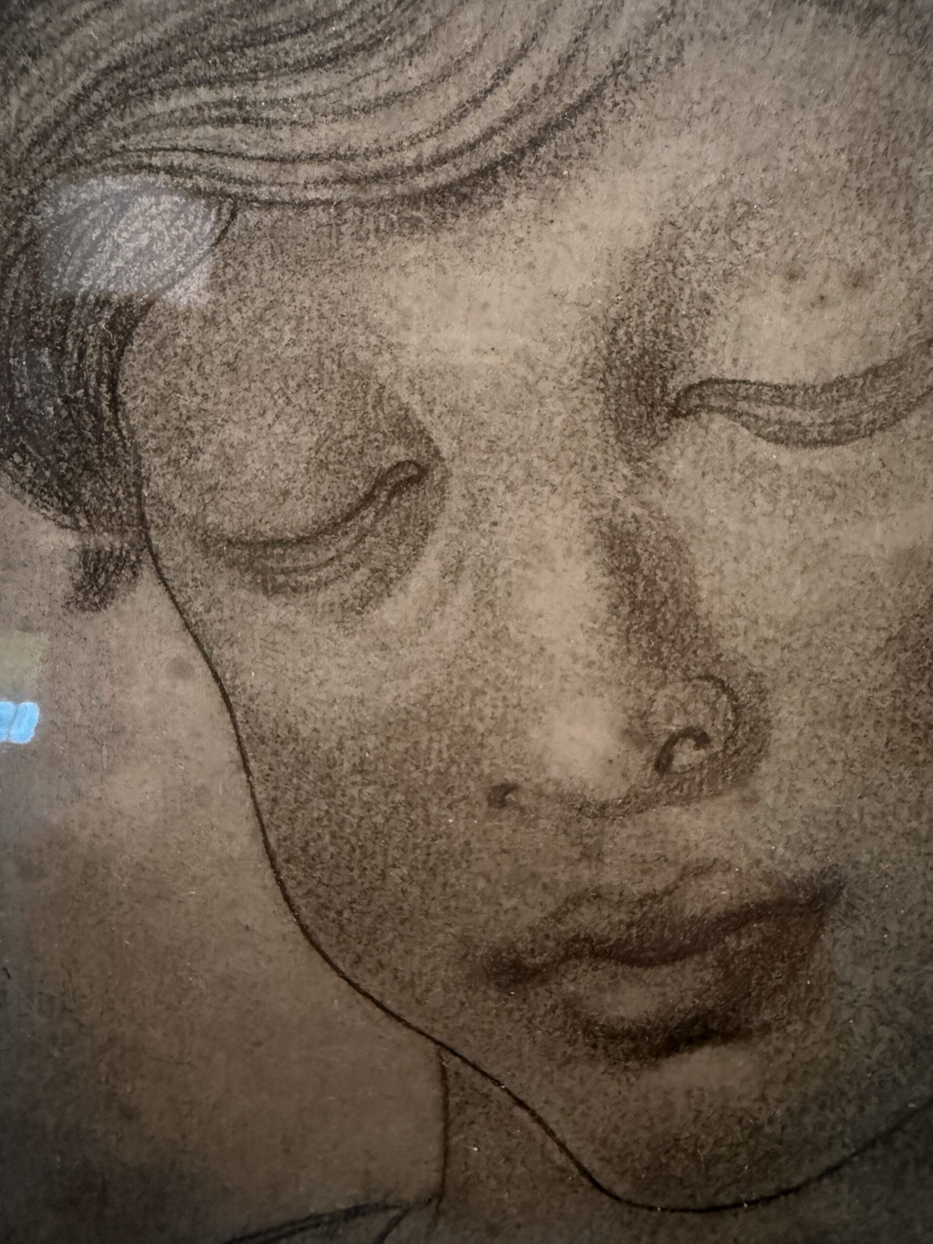 Antico disegno volto di fanciullo 1827, firmato E.C. 23x17cm - immagine 11