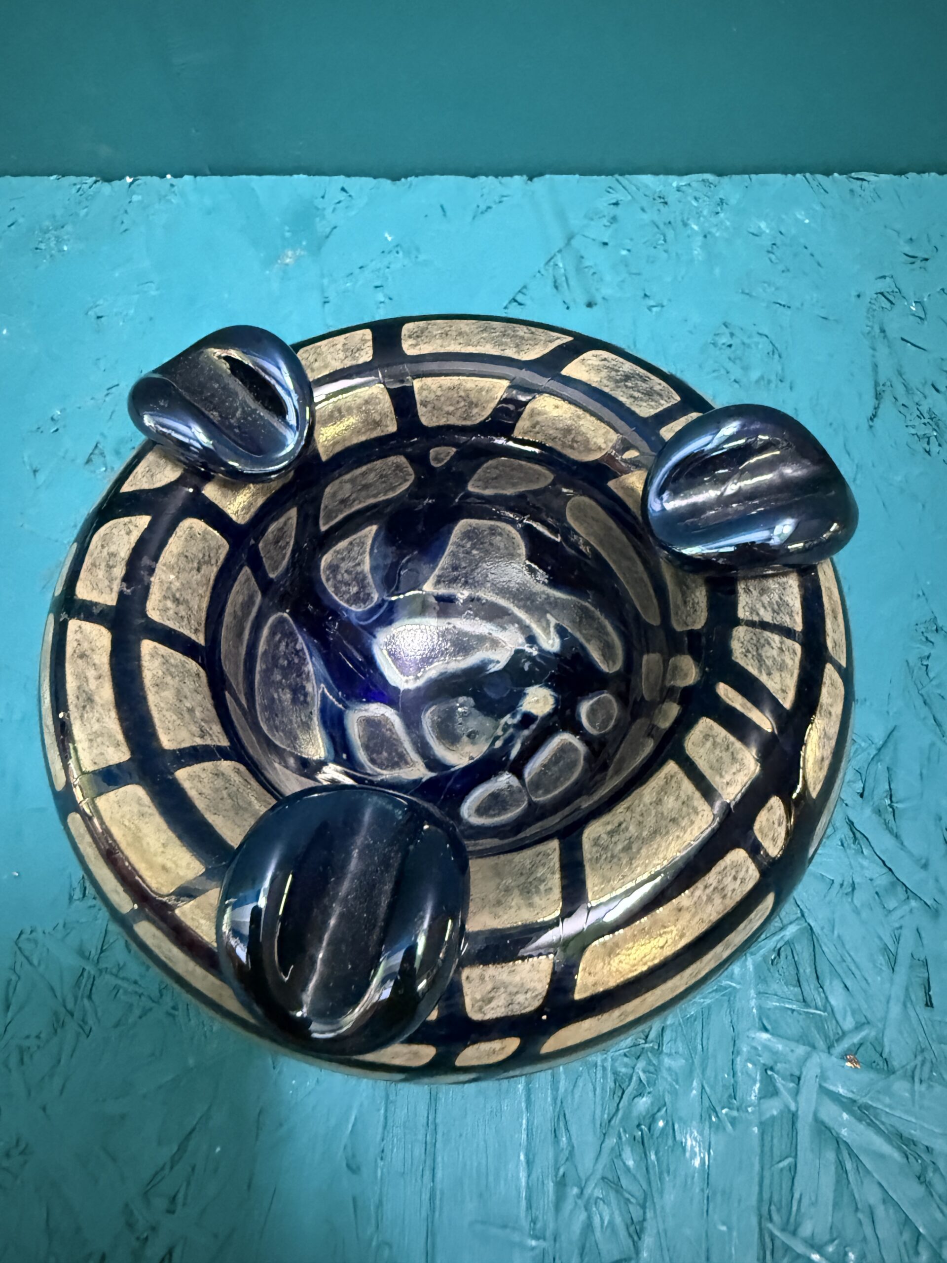 Posacenere Loetz BOHEMIAN IRIDESCENT GLASS ART NOUVEAU jugendstil firmato - immagine 5