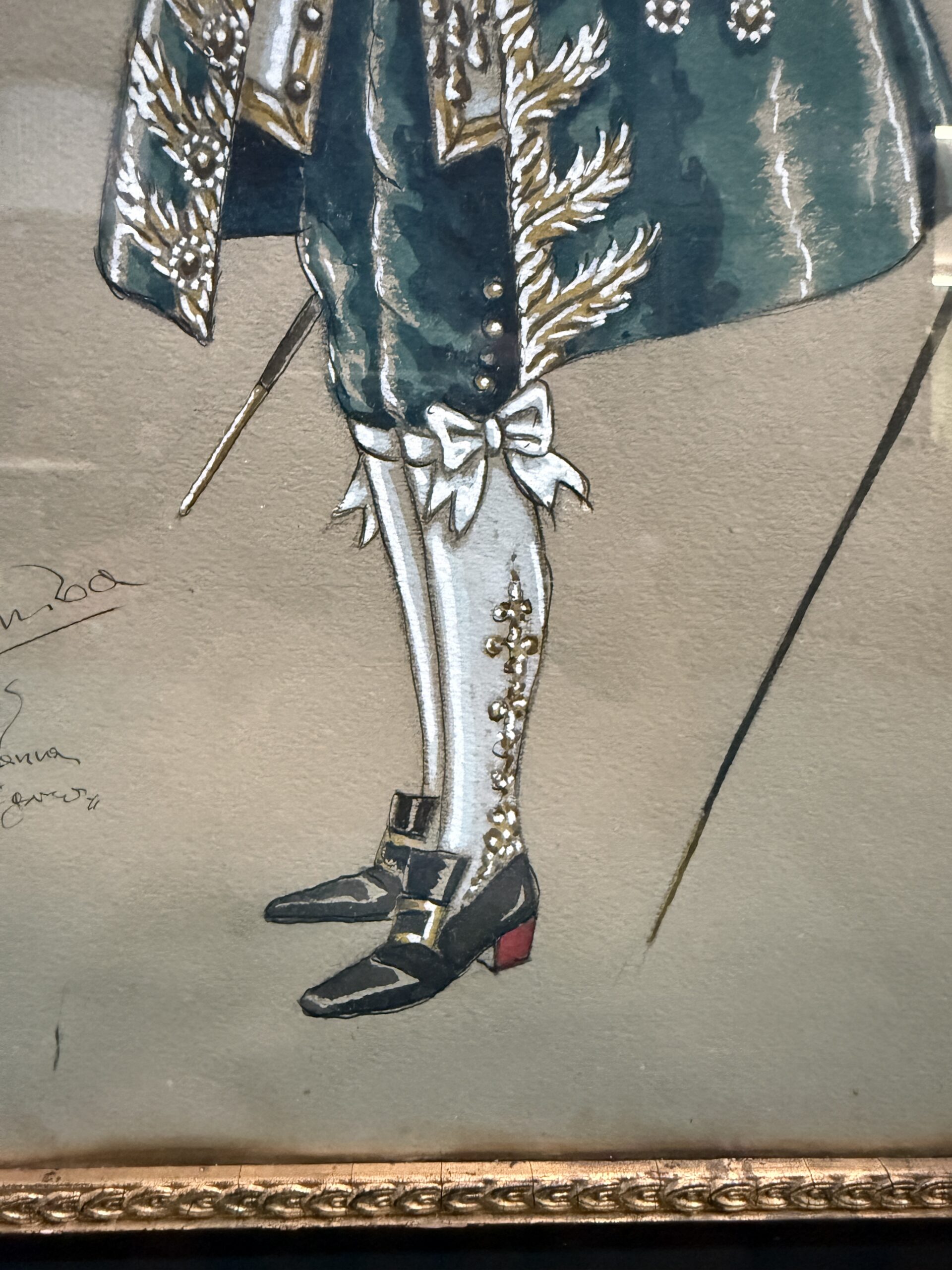 Dipinto personaggio in costume d'epoca Luigi Sapelli (Caramba) 1905, 57x41, Nozze di Figaro - immagine 5