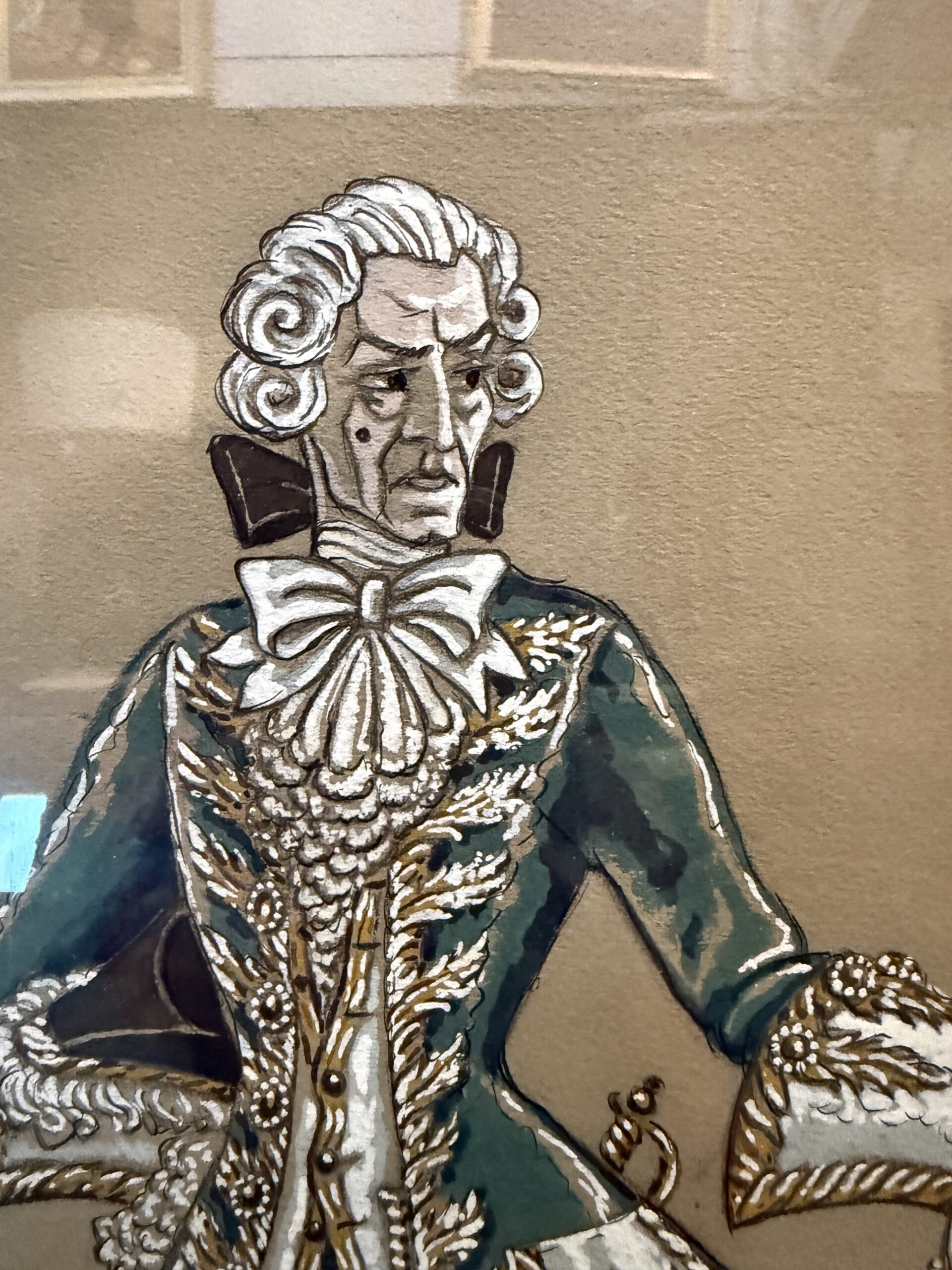 Dipinto personaggio in costume d'epoca Luigi Sapelli (Caramba) 1905, 57x41, Nozze di Figaro - immagine 7