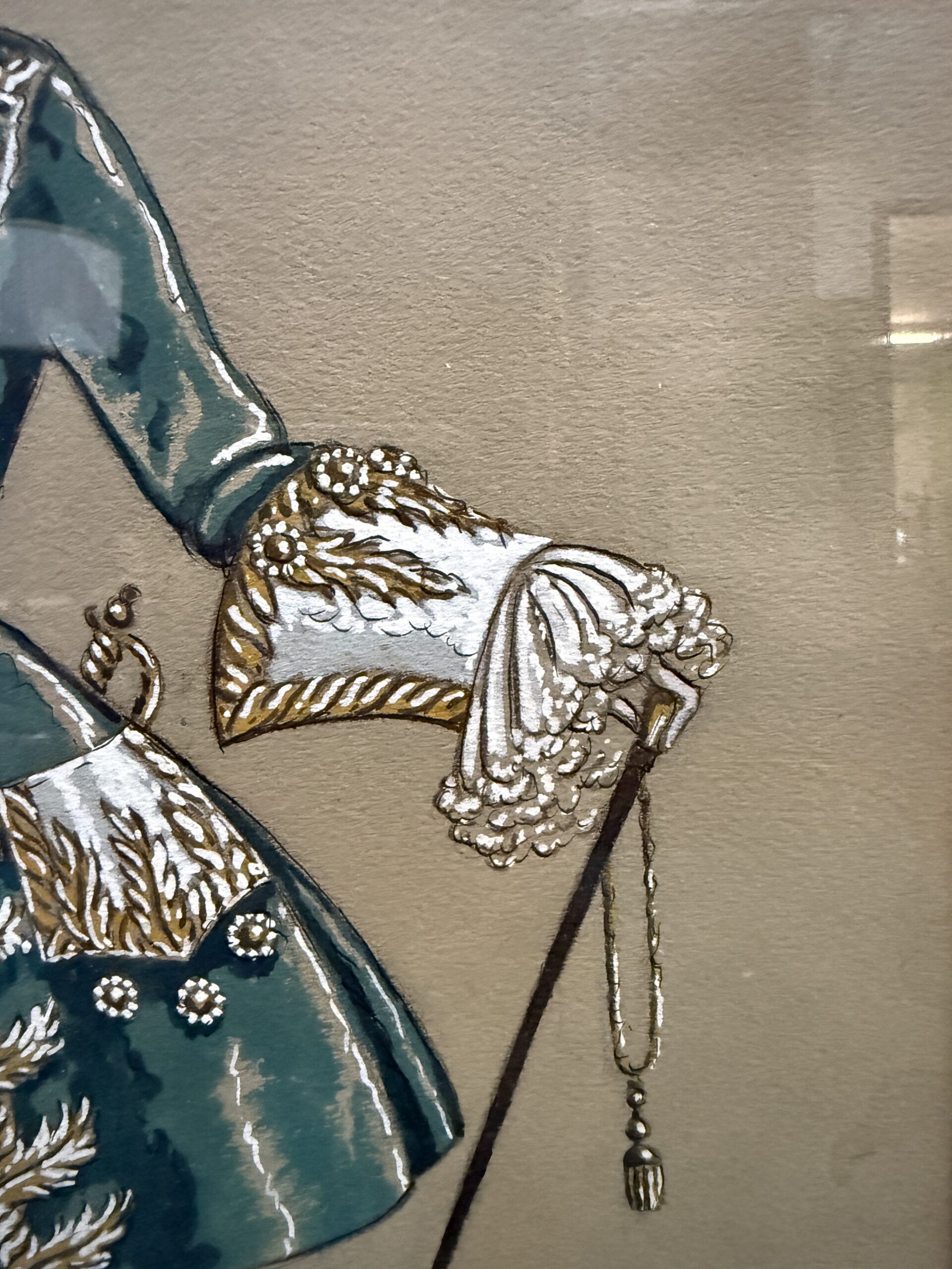 Dipinto personaggio in costume d'epoca Luigi Sapelli (Caramba) 1905, 57x41, Nozze di Figaro - immagine 9